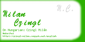 milan czingl business card